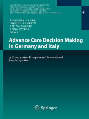 cover image of Advance Care Decision Making in Germany and Italy